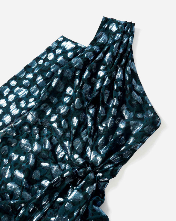 Deep sea blue one shoulder dress