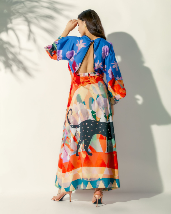 Feline Beauty knotted Maxi dress