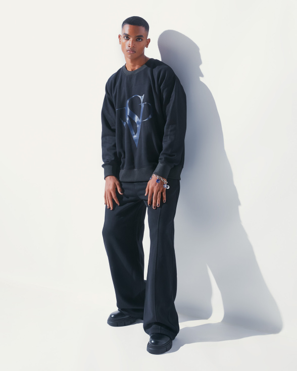 FSP blue logo-print oversized sweatshirt