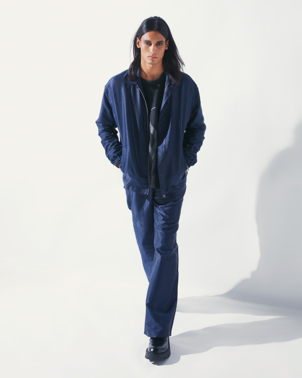 FSP monogrammed blue bomber jacket