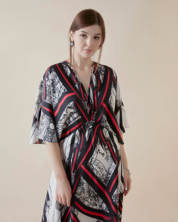 Crimson Nouveau long dress