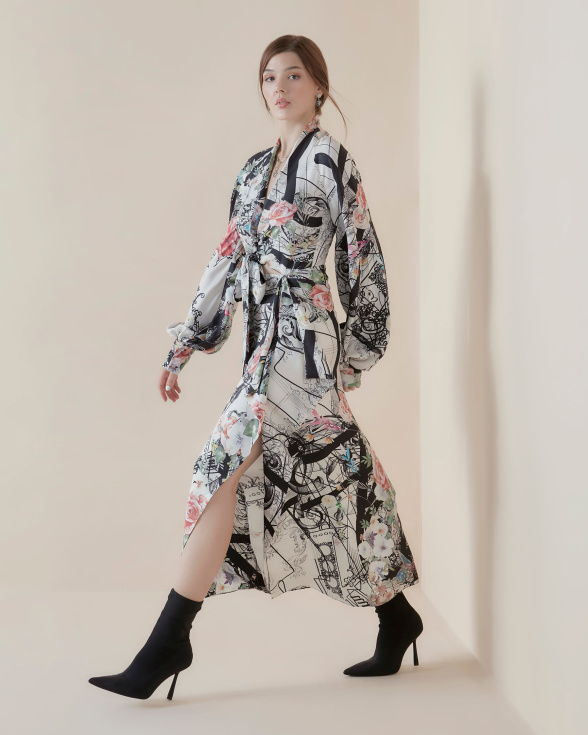Bloomed Nouveau Midi dress