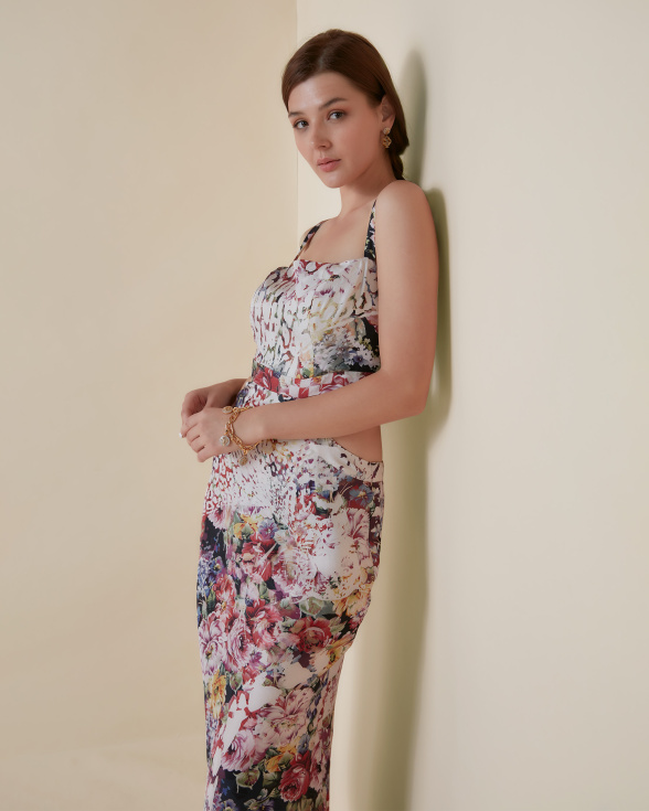 Botanic Lynx cut out dress