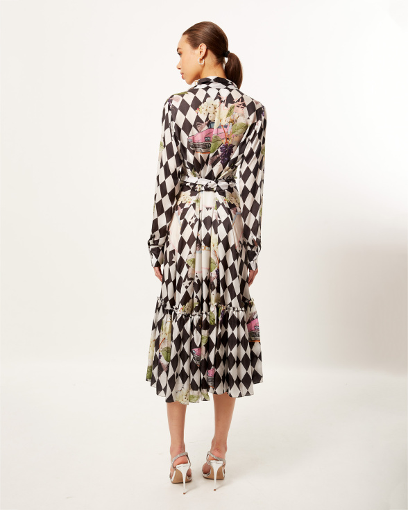 Monochrome Fremont Fair Midi Dress
