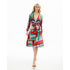 Geometric Plunged Dress