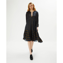 French Navy Blue Midi Dress