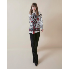 Crimson Nouveau ruffle shirt