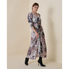 Botanic Lynx gathered midi dress