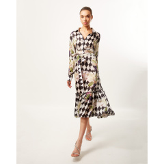 Monochrome Fremont Fair Midi Dress