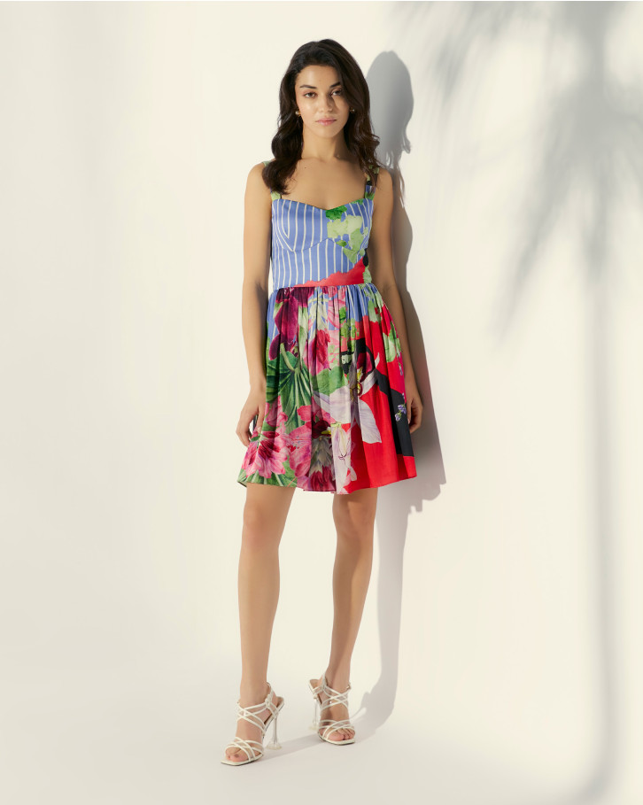 Orchid Stripe short dress