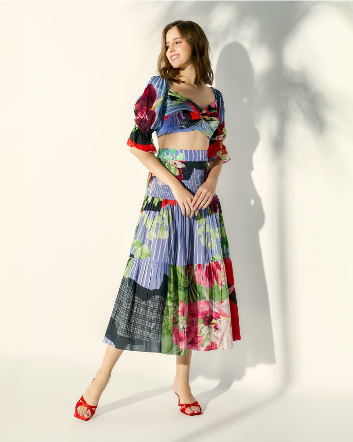 Orchid Stripe top and skirt set