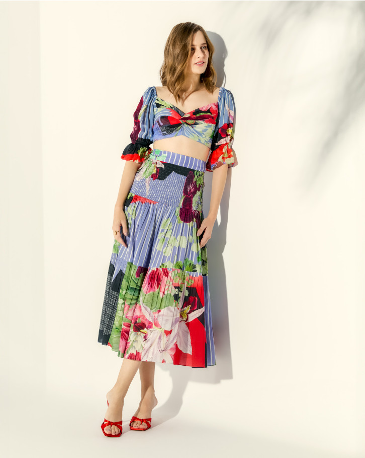 Orchid Stripe top and skirt set