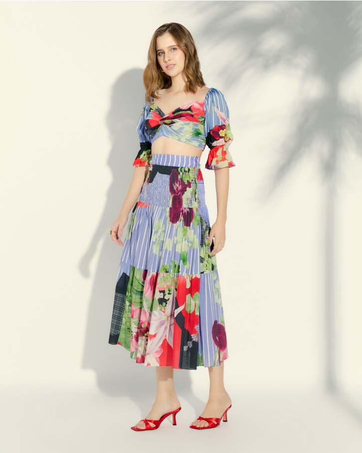 Orchid Stripe top and skirt set
