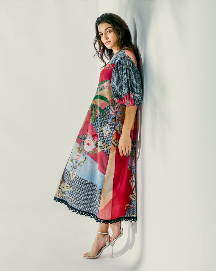 Tropical Mirage relaxed midi dress