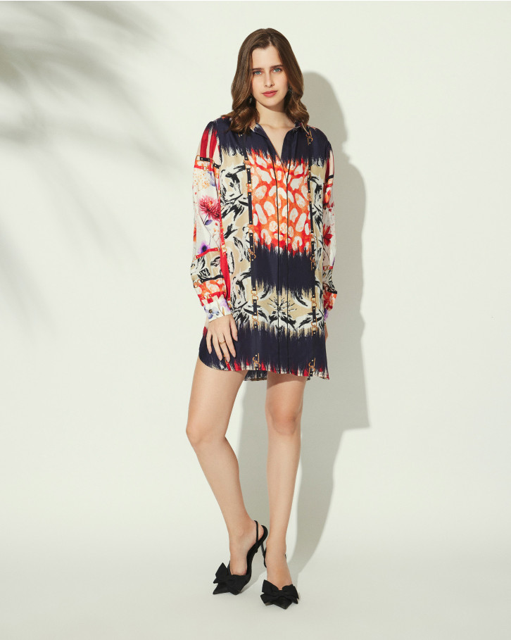 Tangerine Bloom short dress