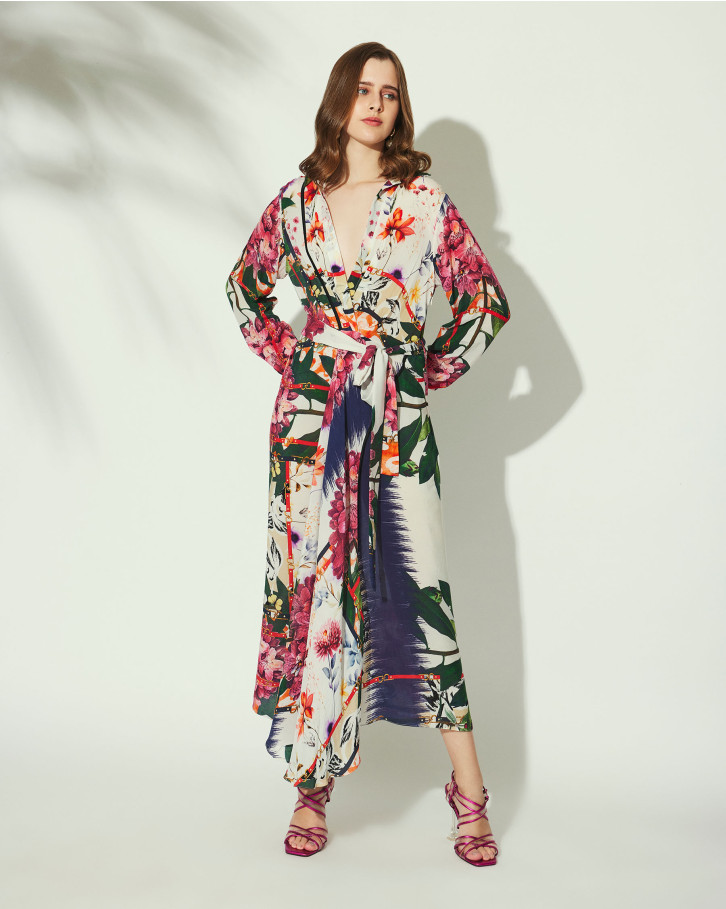 Eternal Bloom tie-up dress