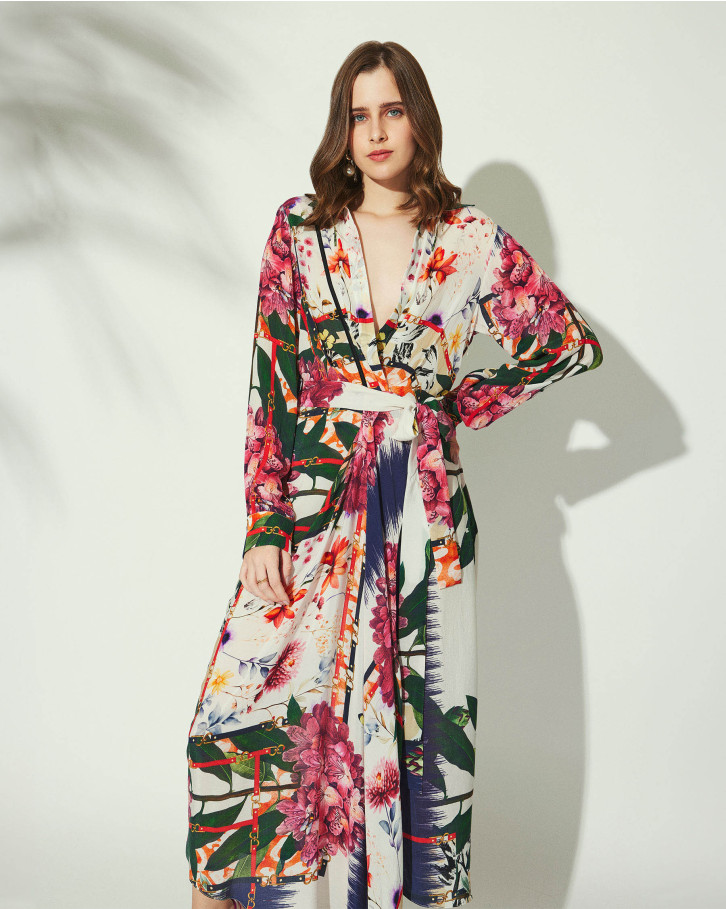 Eternal Bloom tie-up dress