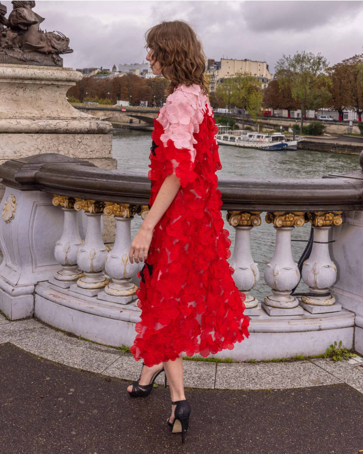 Clover, Red And Pink Midi Dress