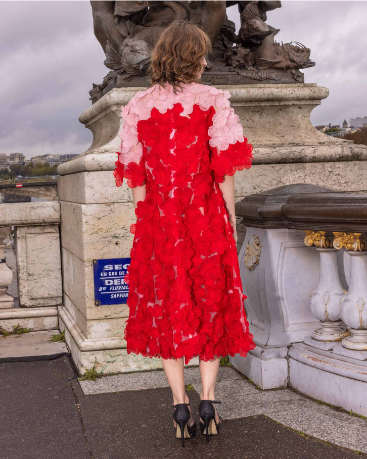 Clover, Red And Pink Midi Dress