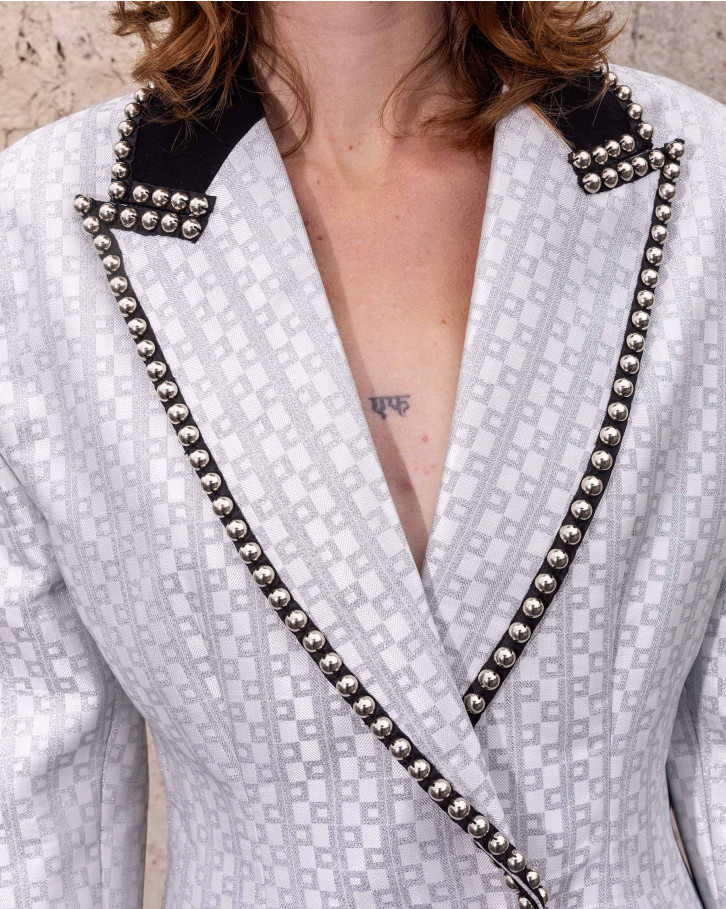 SILVER DOUBLE-BREASTED BLAZER