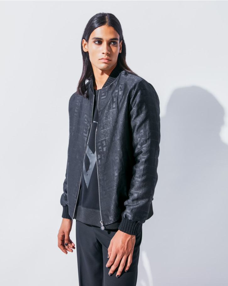 Black FSP monogrammed bomber jacket