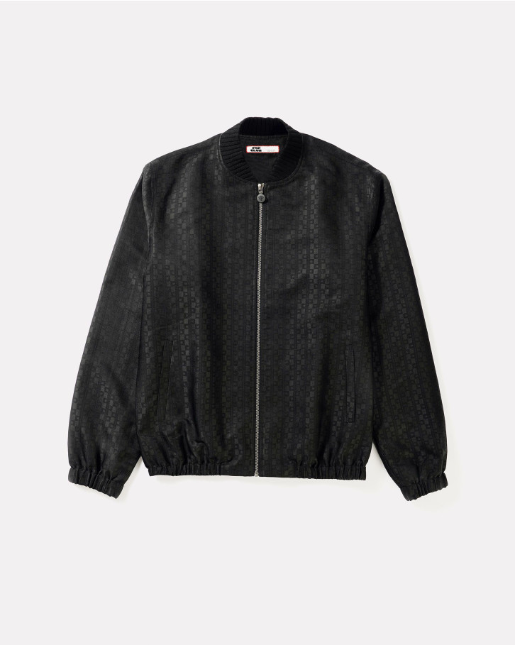 Black textured bomber jacket