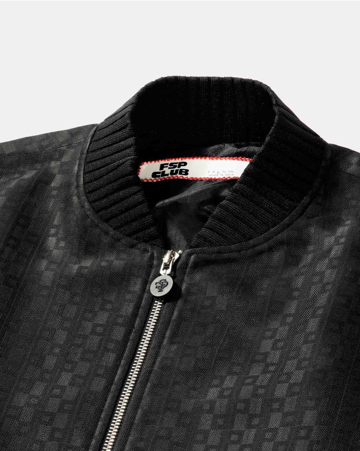 Black textured bomber jacket