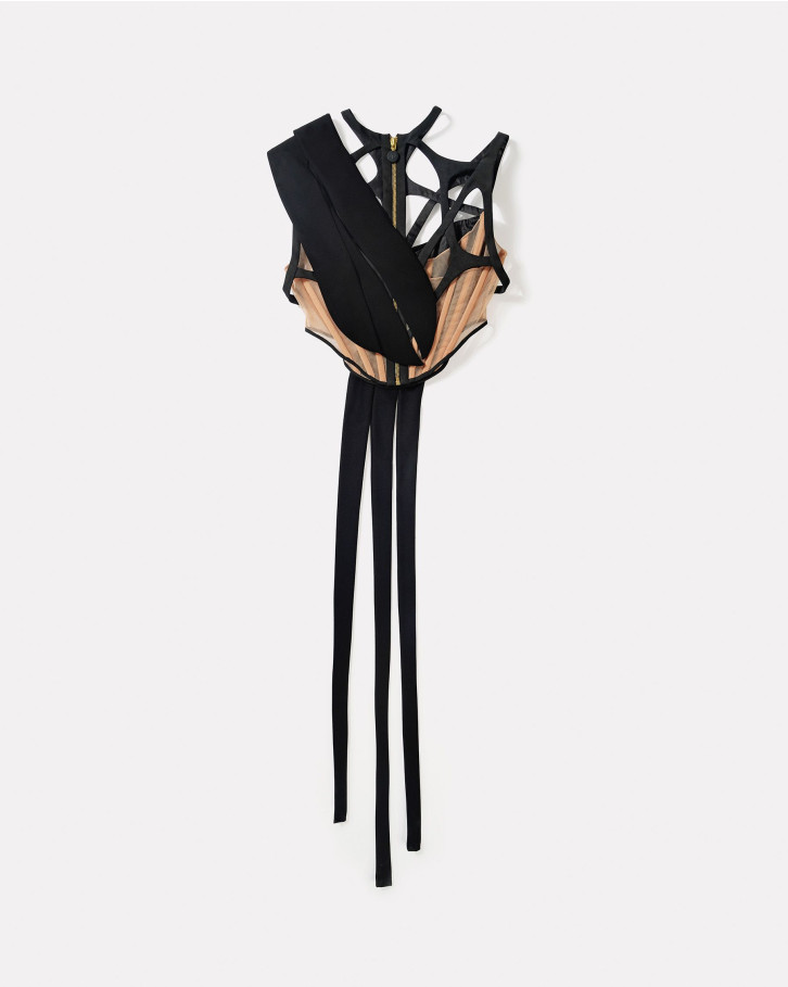 Black cut-out corset top