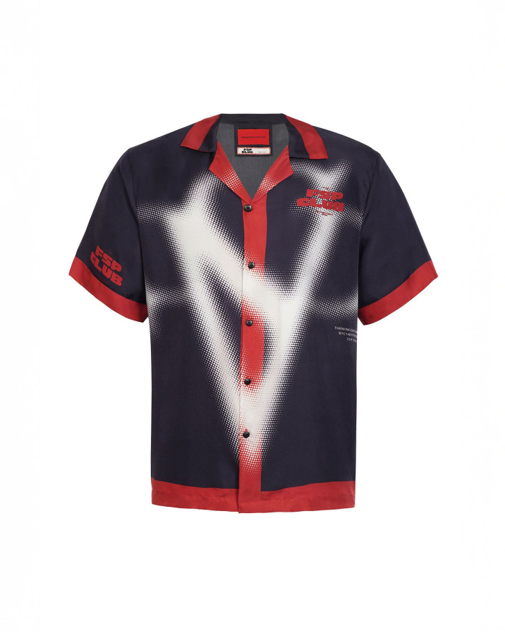 Navy blue based, red 'FSP Club' printed shirt