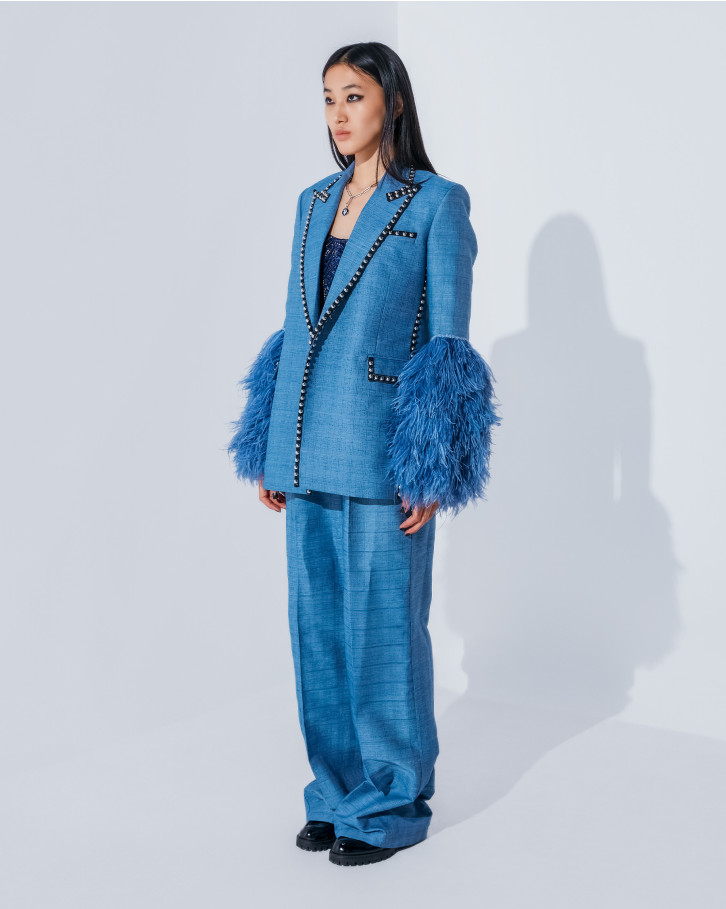 Powder blue pantsuit