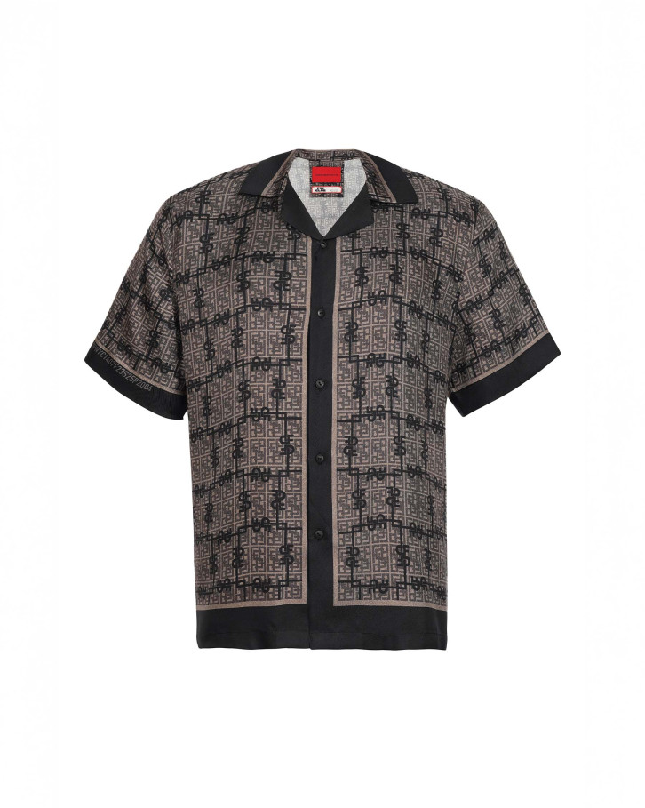 FSP Club black and beige monogram patterned shirt