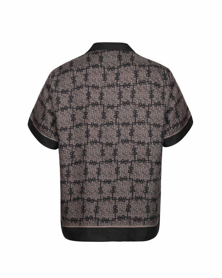 FSP Club black and beige monogram patterned shirt