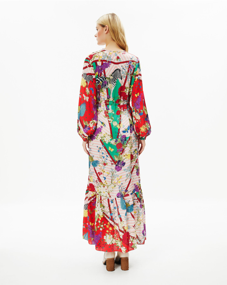 Abstract Flora Long Dress
