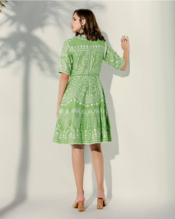 Apple Lea Linen Short Dress