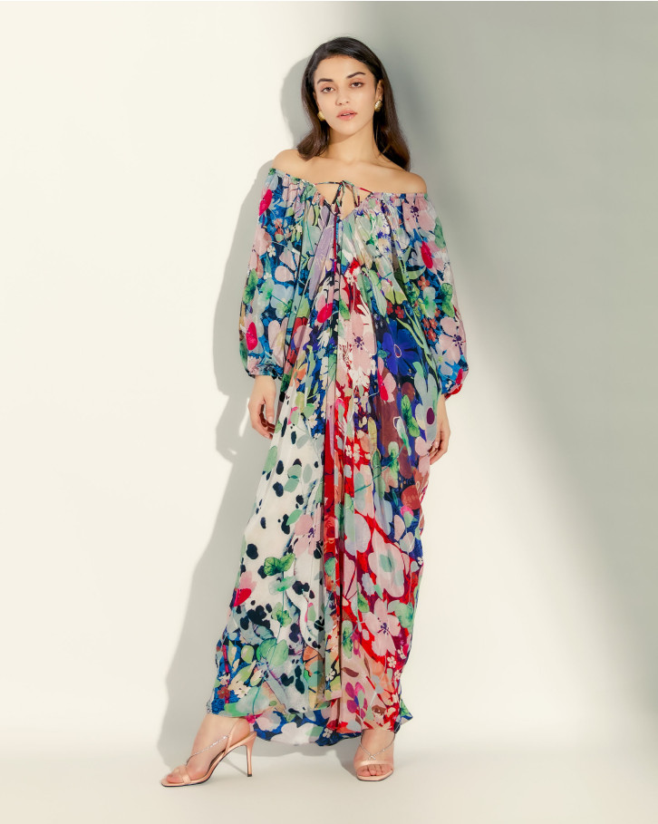 Romantica off-shoulder long dress