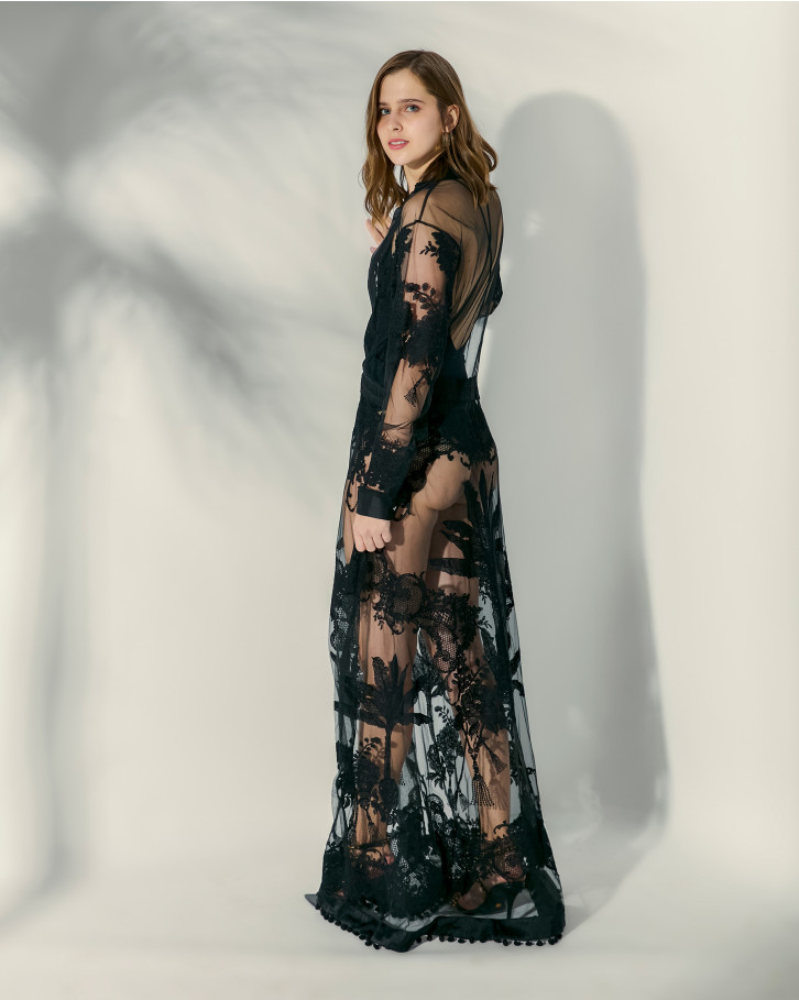 Chantilly Black Long Dress