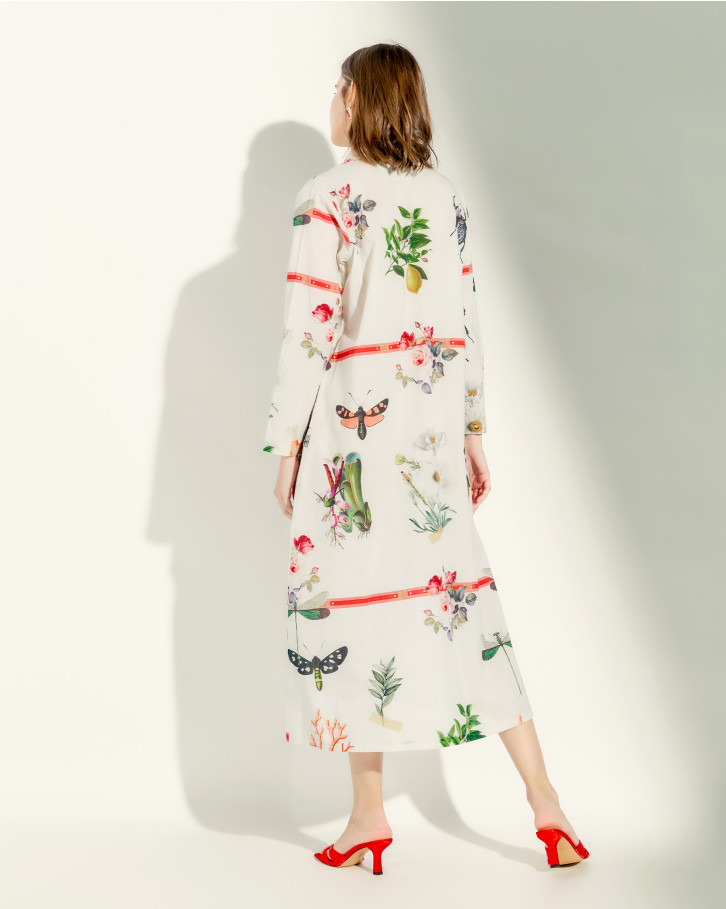 Floral Prism midi shirt dress