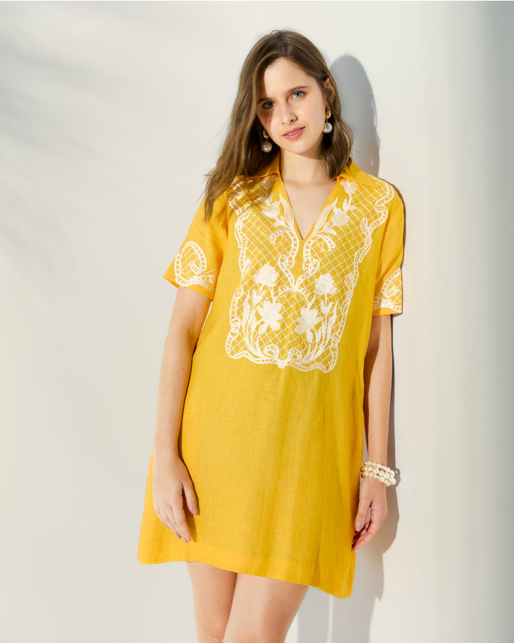 Corn Lea Linen Tunic Dress