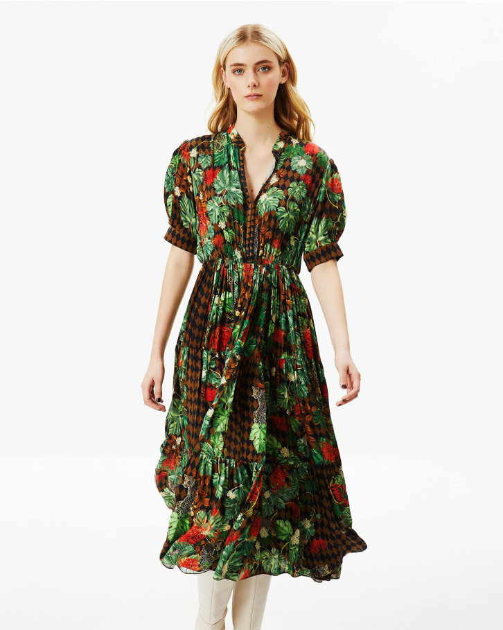 Tropical  multicolor Long Dress