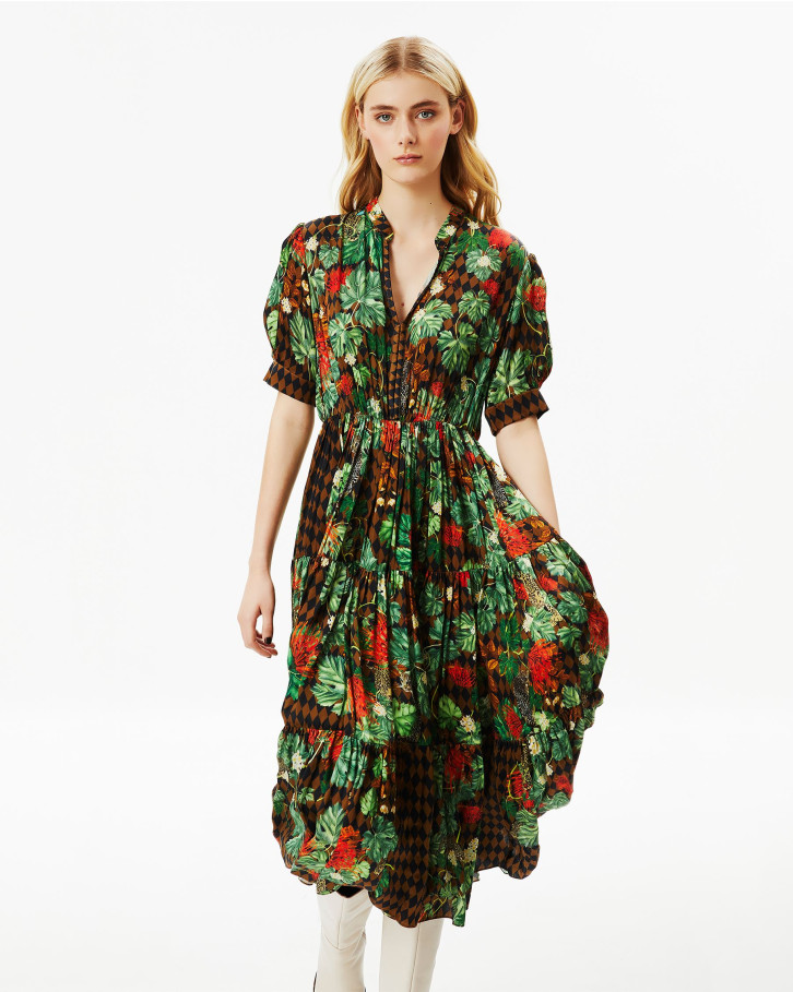 Tropical  multicolor Long Dress