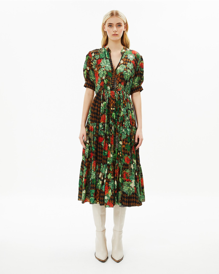 Tropical  multicolor Long Dress