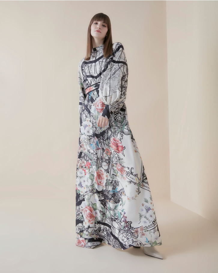 Bloomed Nouveau long dress