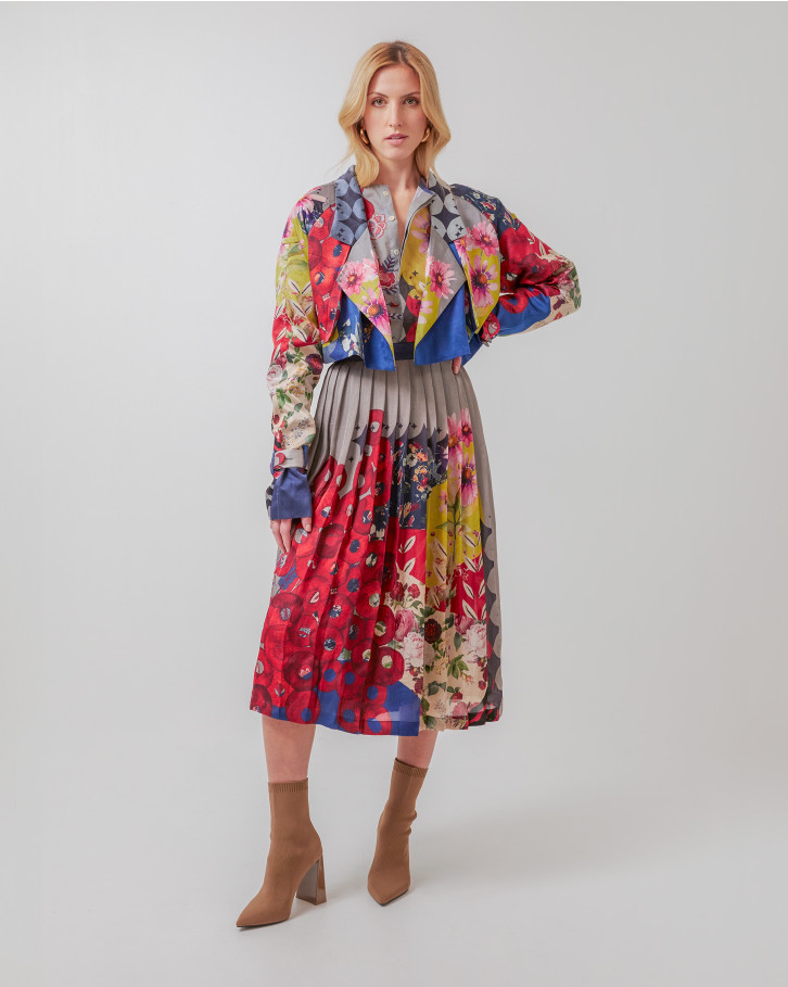 Vivid Bloom jacket and skirt set