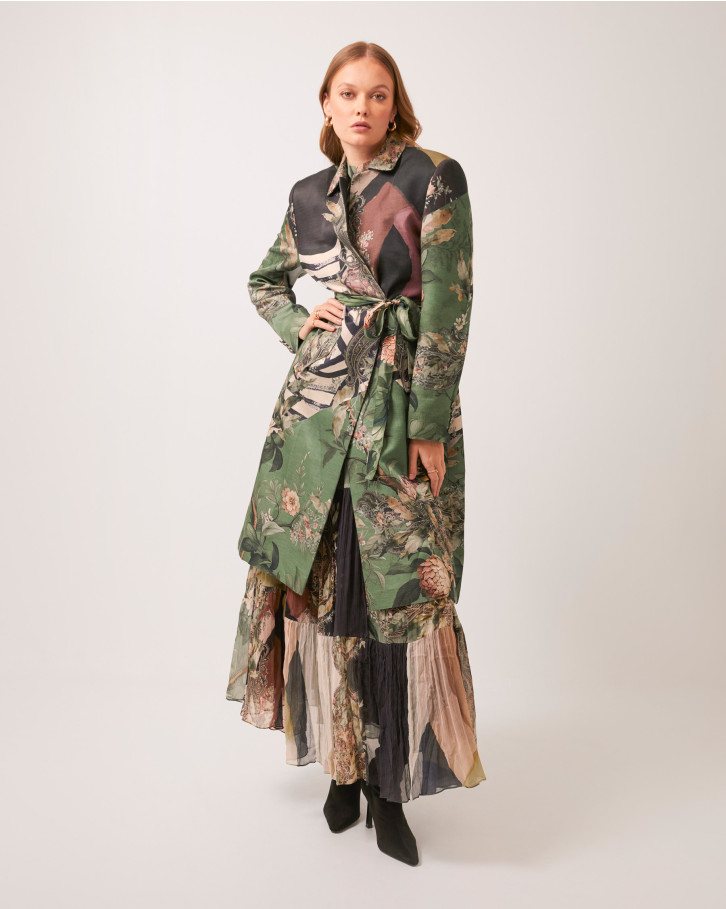 Earthy Meadows trench coat