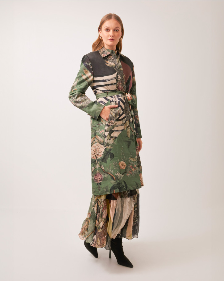 Earthy Meadows trench coat