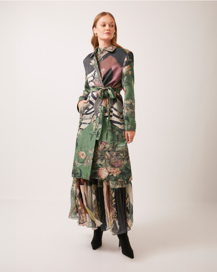 Earthy Meadows trench coat