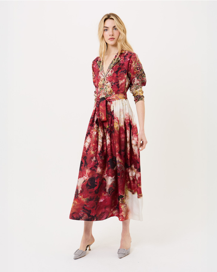 Scarlet Bloom Shirt Dress