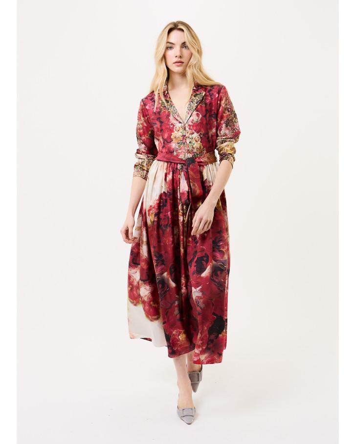 Scarlet Bloom Shirt Dress