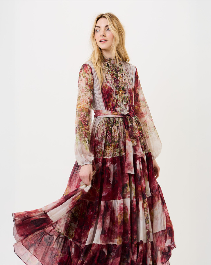Scarlet Bloom flared dress