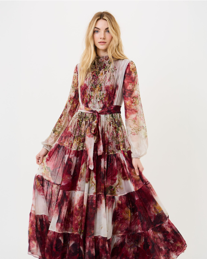 Scarlet Bloom flared dress